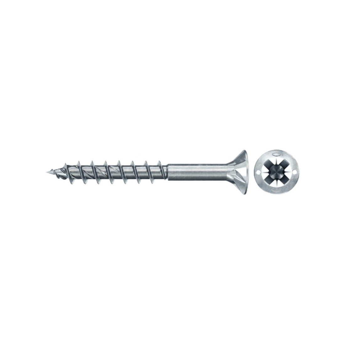 fischer Vis PowerFast II FPF II CZP 3,5x40 BC 300 Tête fraisée, empreinte PZ, zingué blanc, filetage partiel