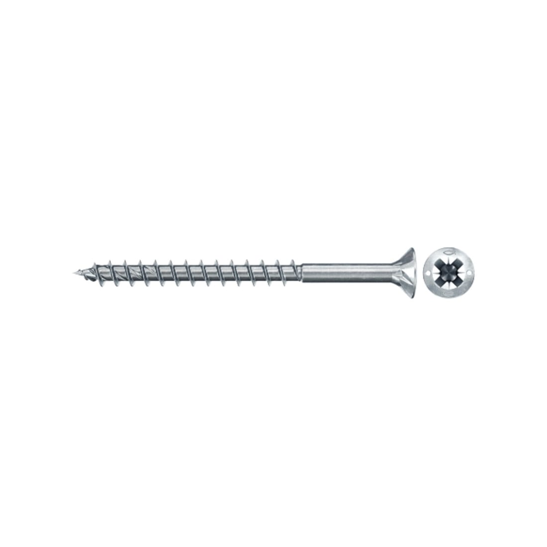 fischer Vis PowerFast II FPF II CZP 3,5x45 BC 500 Tête fraisée, empreinte PZ, zingué blanc, filetage partiel