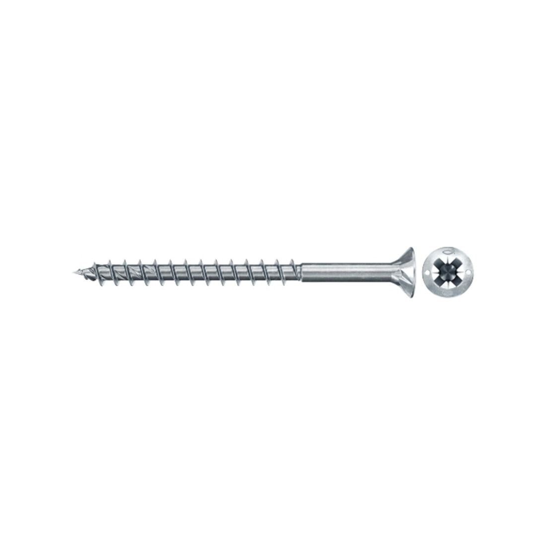 fischer Vis PowerFast II FPF II CZP 3,5x50 BC 300 Tête fraisée, empreinte PZ, zingué blanc, filetage partiel