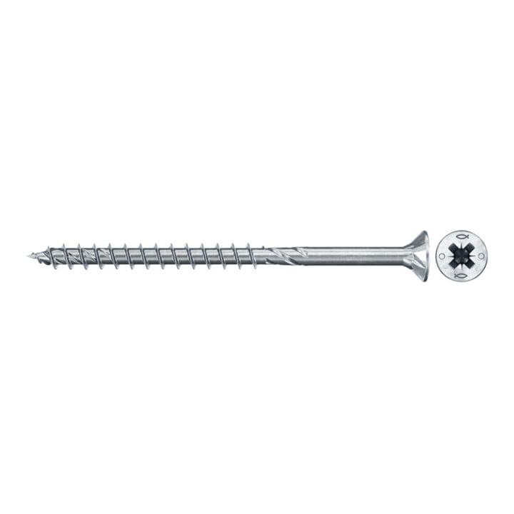 fischer Vis PowerFast II FPF II CZP 4,0x50 BC 75 Tête fraisée, empreinte PZ, zingué blanc, filetage partiel