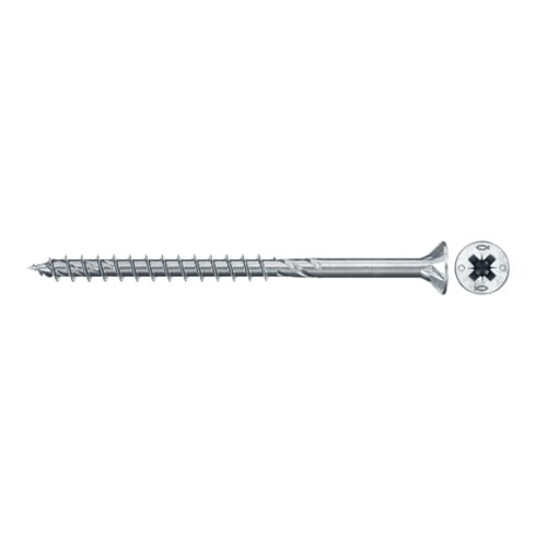 fischer Vis PowerFast II FPF II CZP 4,0x50 BC 75 Tête fraisée, empreinte PZ, zingué blanc, filetage partiel