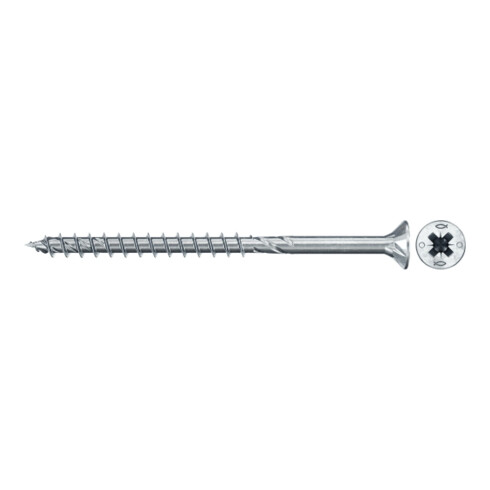 fischer Vis PowerFast II FPF II CZP 4,0x60 BC 500 Tête fraisée, empreinte PZ, zingué blanc, filetage partiel