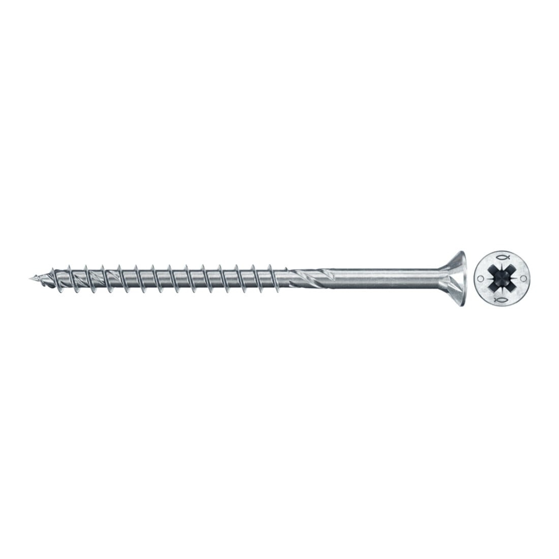 fischer Vis PowerFast II FPF II CZP 4,0x70 BC 500 Tête fraisée, empreinte PZ, zingué blanc, filetage partiel