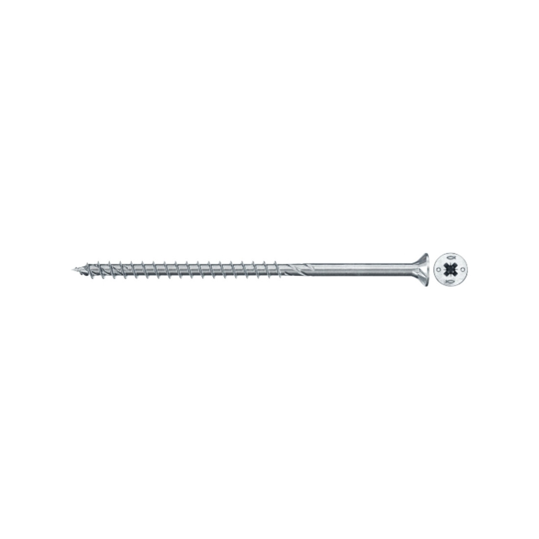fischer Vis PowerFast II FPF II CZP 5,0x120 BC 30 Tête fraisée, empreinte PZ, zingué blanc, filetage partiel