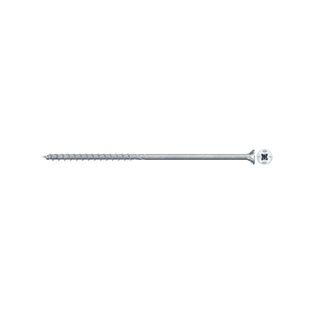 fischer Vis PowerFast II FPF II CZP 6,0x140 BC 25 Tête fraisée, empreinte PZ, zingué blanc, filetage partiel
