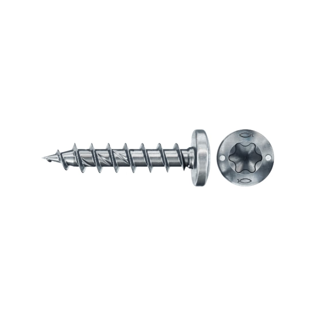 fischer Vis PowerFast II FPF II PTF 3,0x12 BC 200 Tête cylindrique bombée, empreinte TX, zingué blanc, filetage total