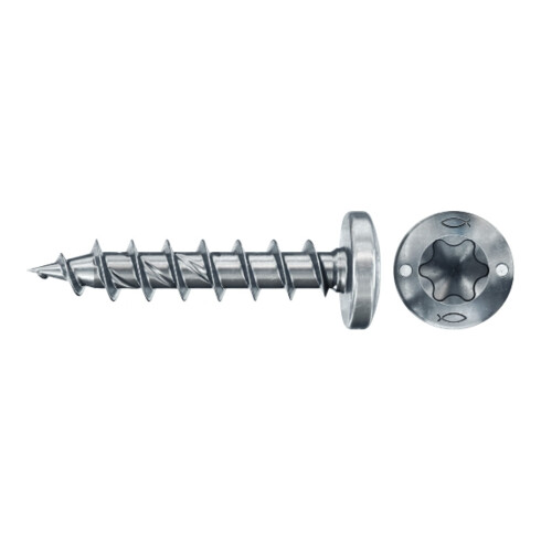 fischer Vis PowerFast II FPF II PTF 3,0x30 BC 200 Tête cylindrique bombée, empreinte TX, zingué blanc, filetage total