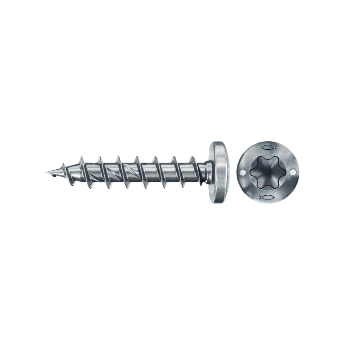 fischer Vis PowerFast II FPF II PTF 3,0x30 BC 200 Tête cylindrique bombée, empreinte TX, zingué blanc, filetage total