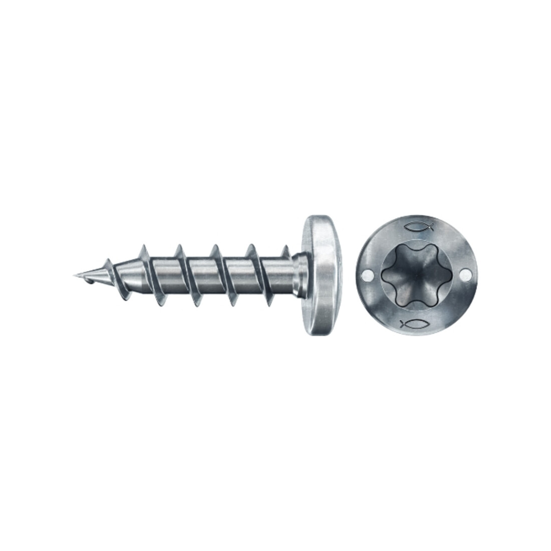 fischer Vis PowerFast II FPF II PTF 3,5x12 BC 200 Tête cylindrique bombée, empreinte TX, zingué blanc, filetage total