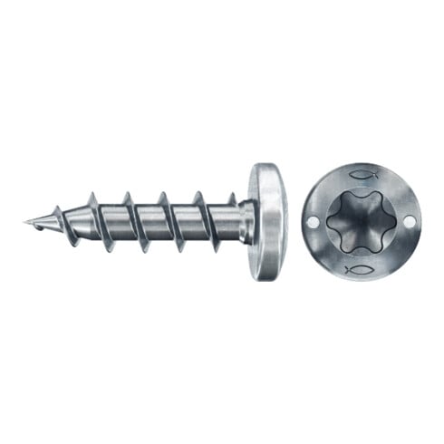fischer Vis PowerFast II FPF II PTF 3,5x15 BC 200 Tête cylindrique bombée, empreinte TX, zingué blanc, filetage total