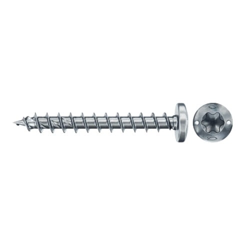 fischer Vis PowerFast II FPF II PTF 3,5x35 BC 200 Tête cylindrique bombée, empreinte TX, zingué blanc, filetage total