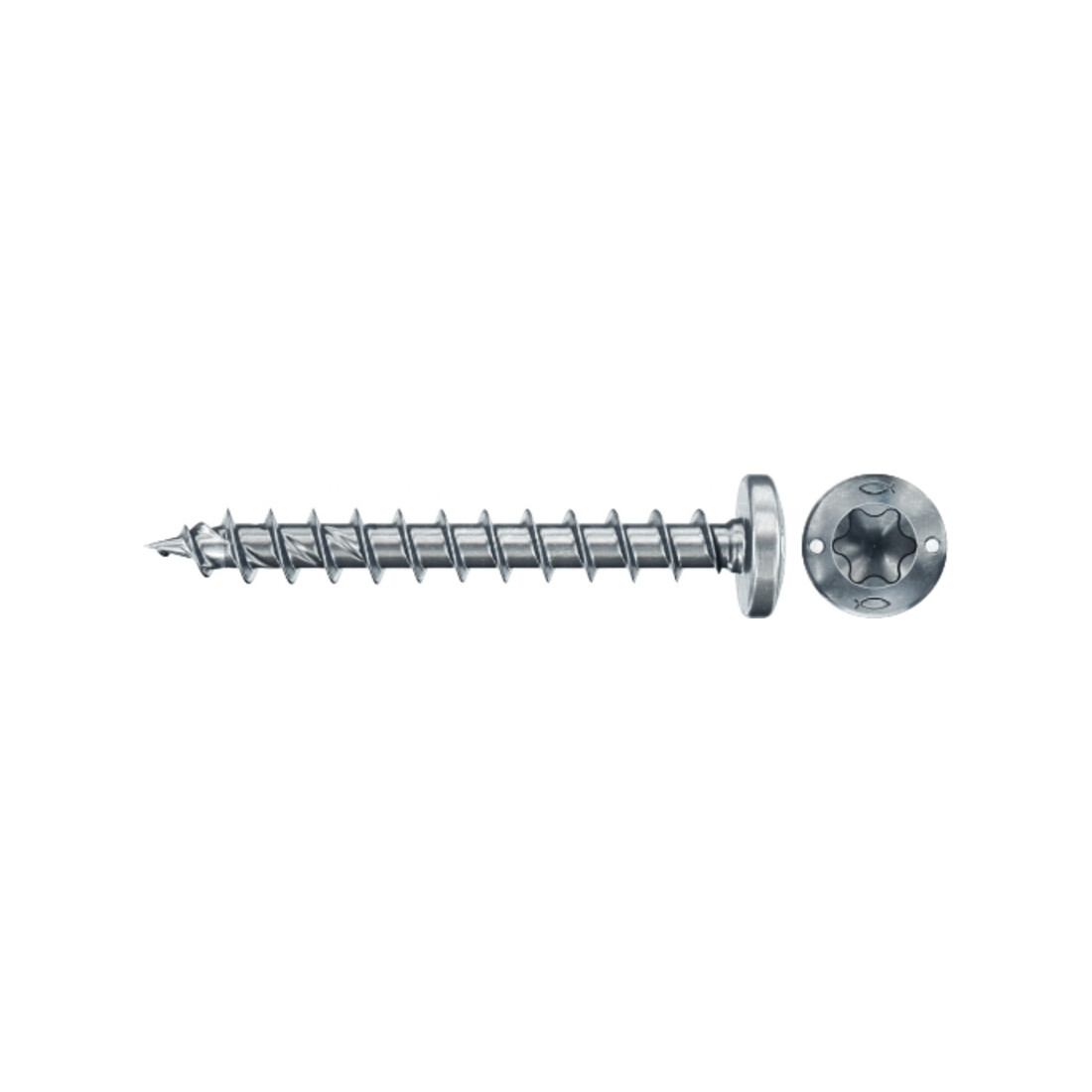 fischer Vis PowerFast II FPF II PTF 3,5x35 BC 200 Tête cylindrique bombée, empreinte TX, zingué blanc, filetage total