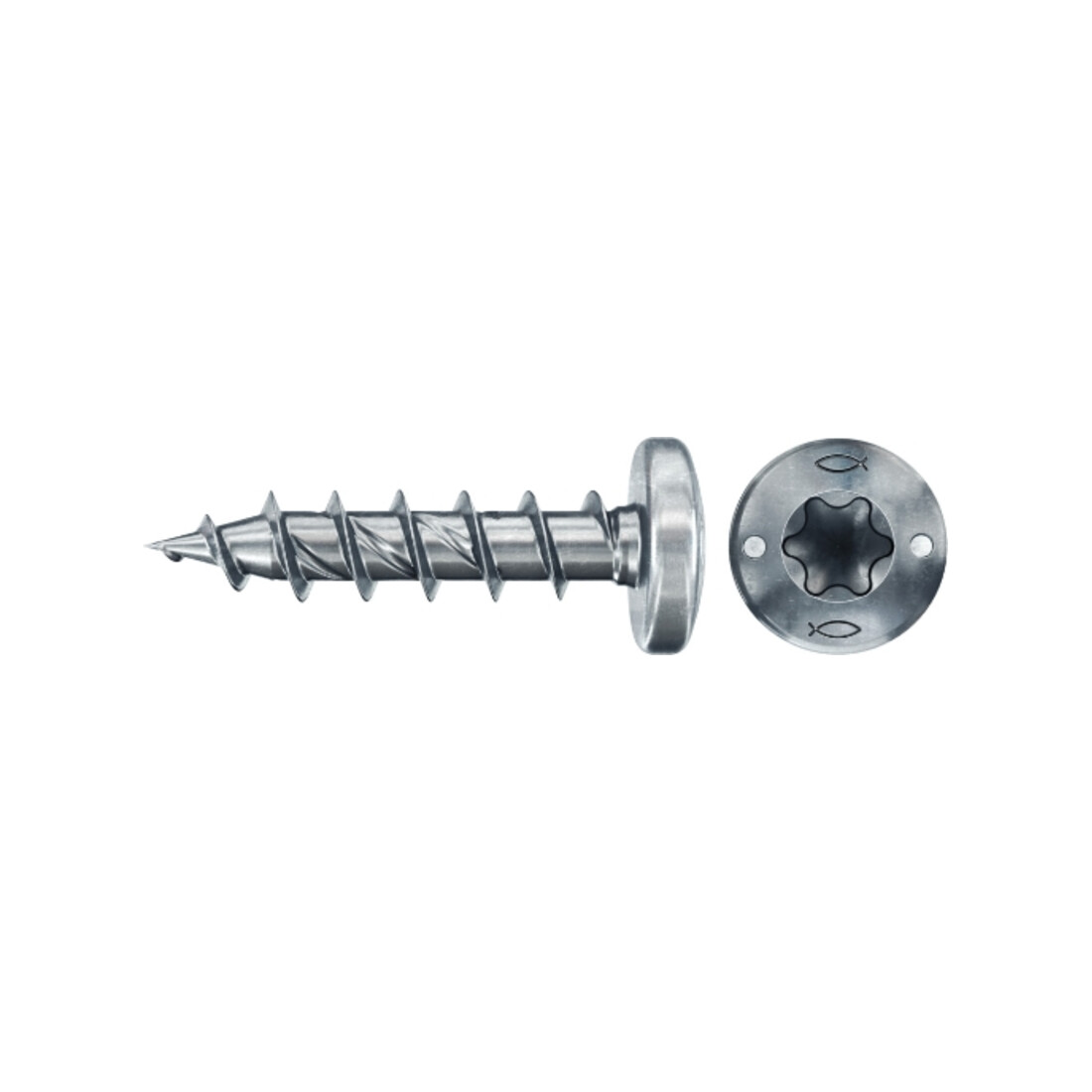 fischer Vis PowerFast II FPF II PTF 4,0x20 BC 200 Tête cylindrique bombée, empreinte TX, zingué blanc, filetage total