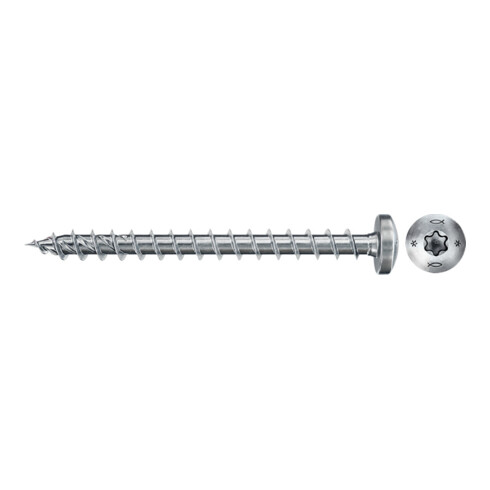 fischer Vis PowerFast II FPF II PTF 4,5x16 BC 200 Tête cylindrique bombée, empreinte TX, zingué blanc, filetage total