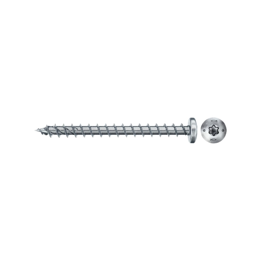 fischer Vis PowerFast II FPF II PTF 5,0x70 BC 50 Tête cylindrique bombée, empreinte TX, zingué blanc, filetage total