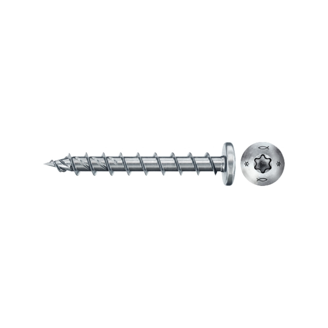 fischer Vis PowerFast II FPF II PTF 6,0x40 BC 100 Tête cylindrique bombée, empreinte TX, zingué blanc, filetage total