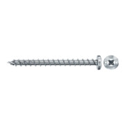fischer Vis PowerFast II FPF II PZF 5,0x60 BC 100 Tête cylindrique bombée, empreinte PZ, zingué blanc, filetage total-2