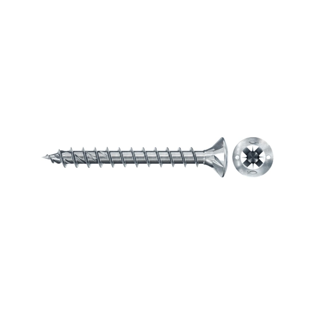 fischer Vis PowerFast II FPF II RZF 4,0x35 BC 500 Tête fraisée bombée, empreinte PZ, zingué blanc, filetage total