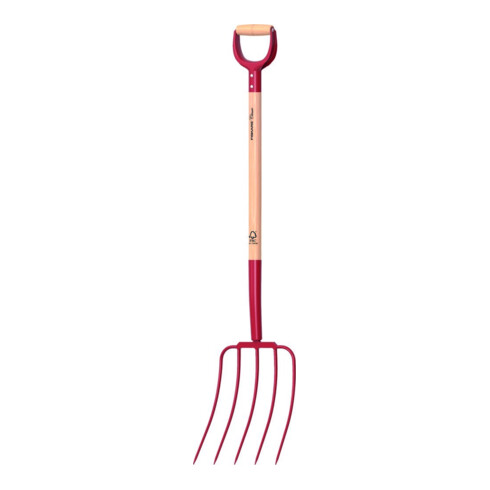 Fiskars Fourche à fumier 4 dents CLASSIC avec manche en bois FSC