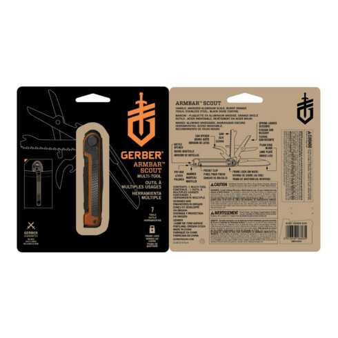 Fiskars Multitool Armbar Scout Orange Brûlé