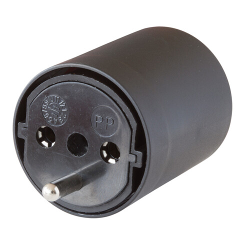 Fix-Adapter DE auf CH schwarz 230V 3-polig
