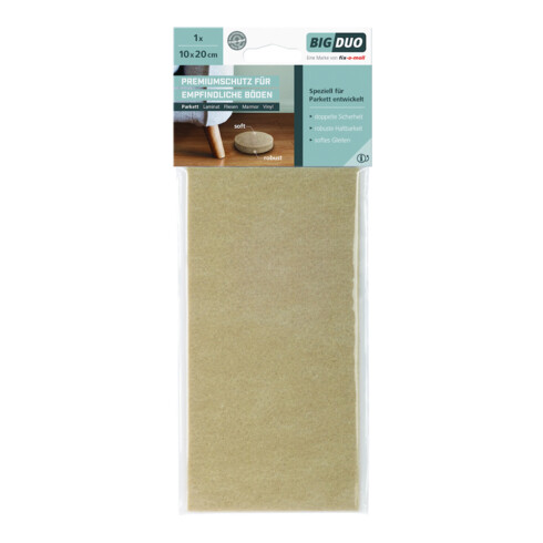 fix-o-moll SUKI, Gleiter eckig,B 100xL200mm zum Kleben Filz beige