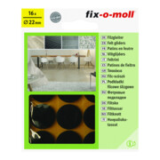 fix-o-moll SUKI, Gleiter rund, Durchmesser 22mm zum Kleben Filz braun-3