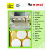 fix-o-moll SUKI, Gleiter rund, Durchmesser 28mm zum Kleben Filz weiß-3