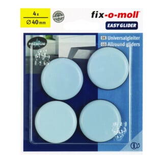fix-o-moll SUKI, Gleiter rund, Durchmesser 40mm zum Kleben Kunststoff grau