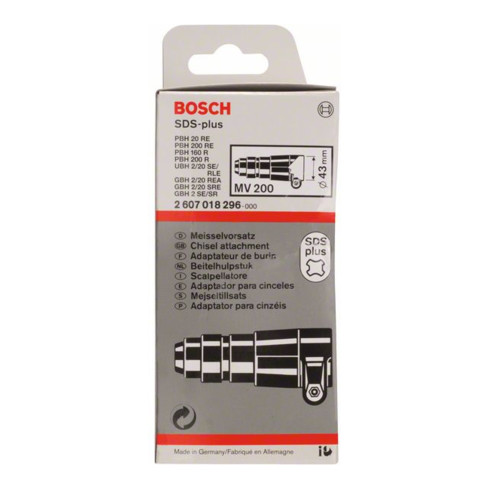 Fixation au burin Bosch MV 200 SDS plus adaptateur