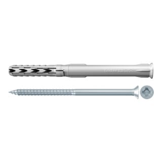Fixation pour ossatures et cadres SXR 6 x 60 Z avec vis pour embout Pozi en acier électrozingué fischer