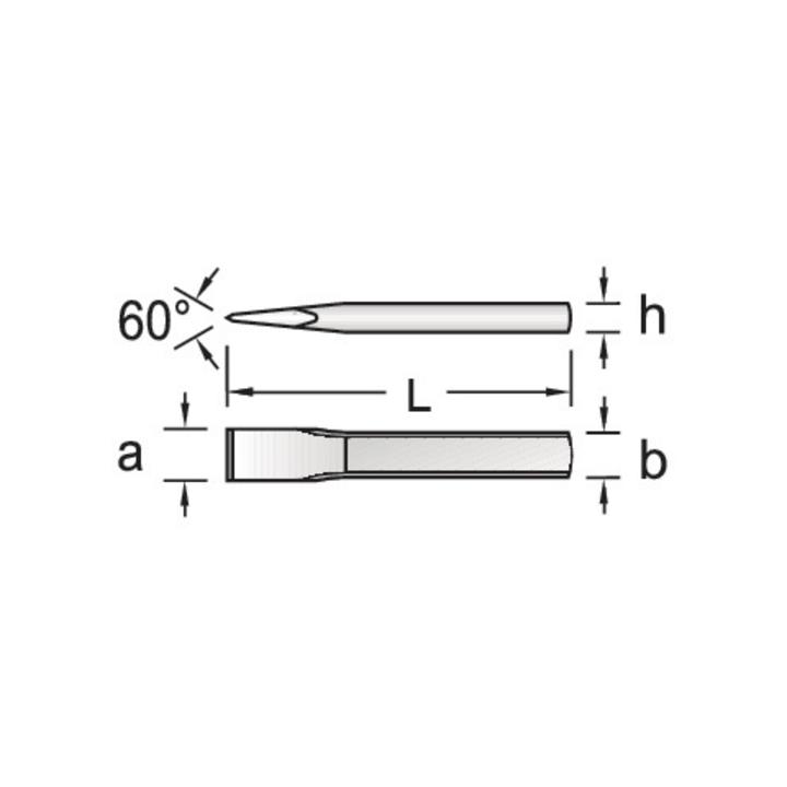 Flachmeißel 300mm flach-oval extra schlanke Form