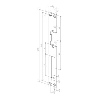 ASSA ABLOY Flachschließblech mit Fallen- und Riegelausschnitt