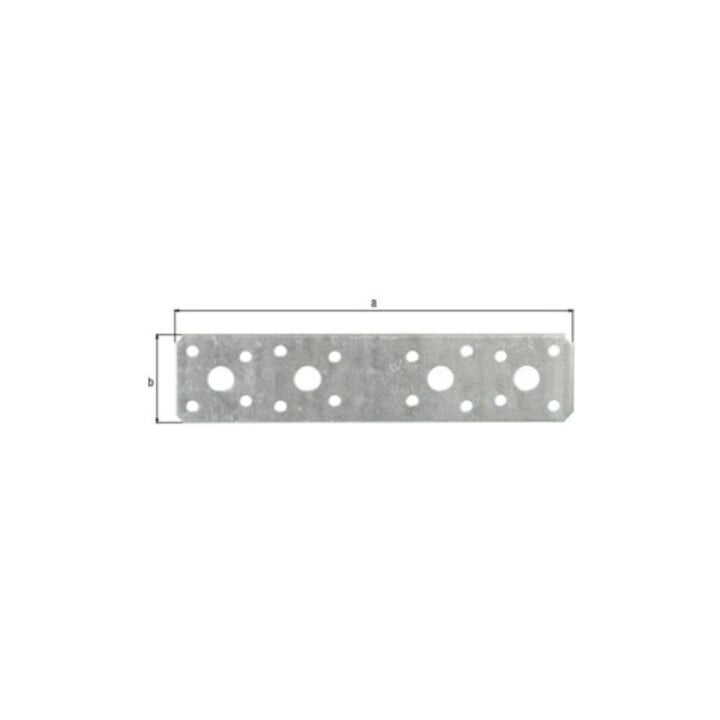 Flachverb. EN 14545:29-2 L.180mm B.40mm S.3mm STA sdmverz. Anz. Löcher 4/16 GAH