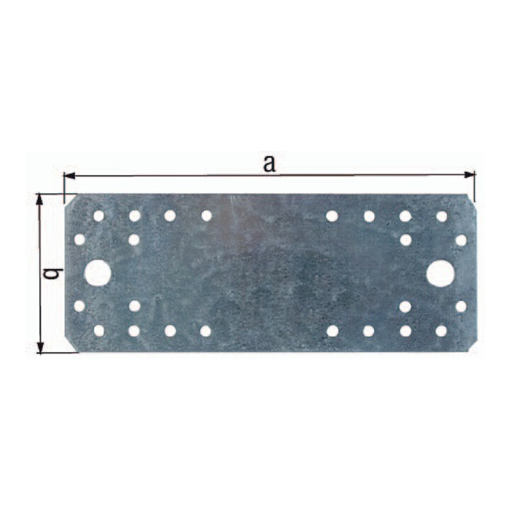 Flachverb. EN 14545:29-2 L.80mm B.40mm S.2mm STA sdmverz. Anz. Löcher 8 GAH