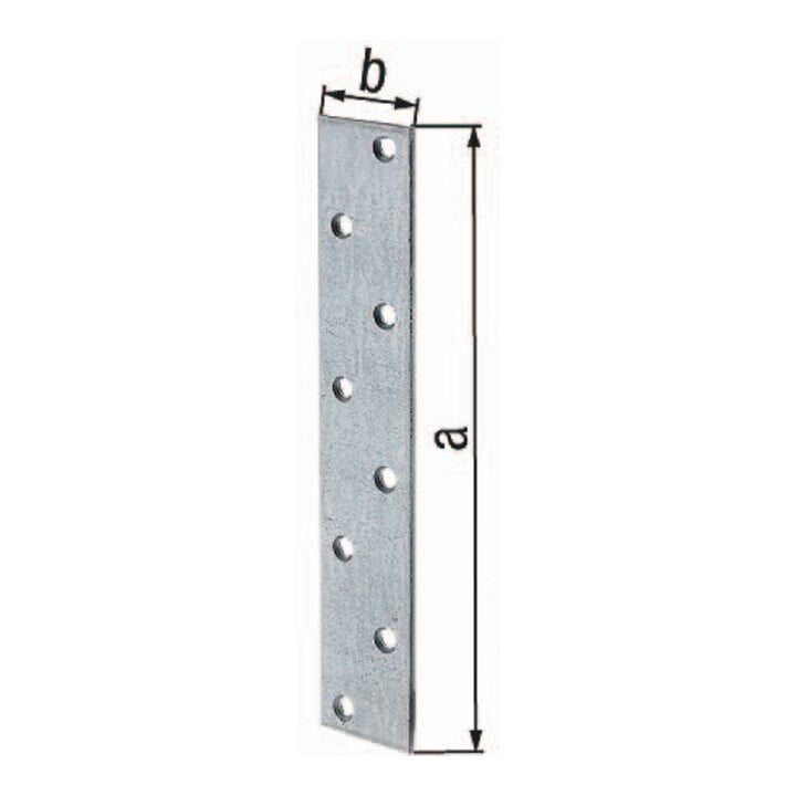 Flachverb. L.170mm B.30mm S.3mm STA sendzimirverzinkt Anz. Löcher 8 GAH