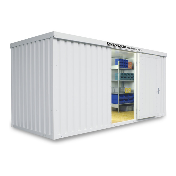 FLADAFI® Materialcontainer IC 1500 isoliert, mit Holzfußboden lackiert ...