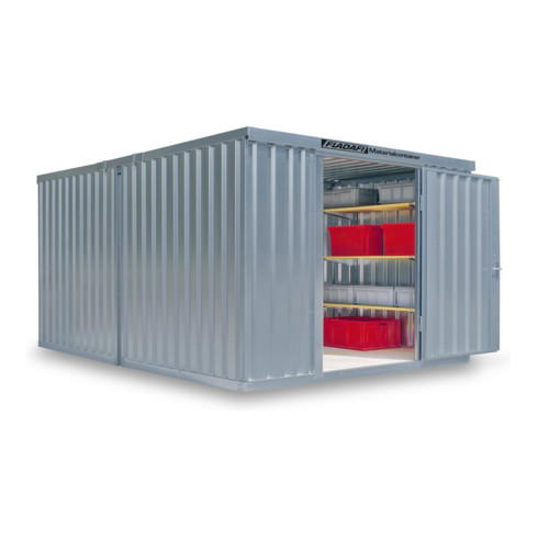 FLADAFI® Materialcontainer- Kombination MC 1340 Verzinkt, zerlegt mit Holzfußboden
