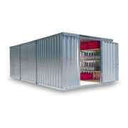 FLADAFI® Materialcontainer- Kombination MC 1360 Verzinkt, vormontiert mit Holzfußboden-1