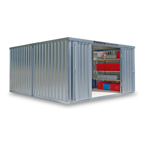 FLADAFI® Materialcontainer- Kombination MC 1440 Verzinkt, vormontiert mit Holzfußboden