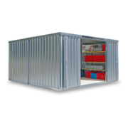 FLADAFI® Materialcontainer- Kombination MC 1440 Verzinkt, zerlegt mit Holzfußboden