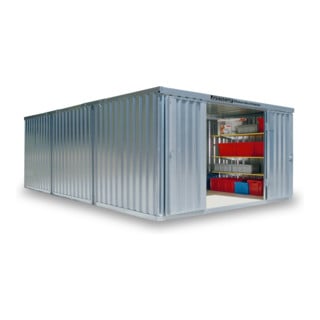 FLADAFI® Materialcontainer- Kombination MC 1460 Verzinkt, zerlegt mit Holzfußboden