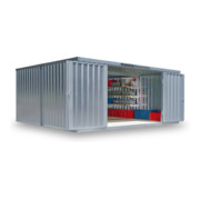 FLADAFI® Materialcontainer- Kombination MC 1540 Verzinkt, vormontiert mit Holzfußboden-1