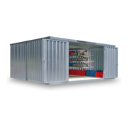 FLADAFI® Materialcontainer- Kombination MC 1540 Verzinkt, zerlegt mit Holzfußboden