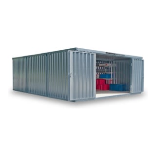 FLADAFI® Materialcontainer- Kombination MC 1560 verzinkt, zerlegt mit Holzfußboden