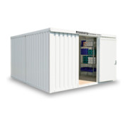 FLADAFI® Materialcontainer-Kombination Modell IC 1440, isoliert mit Holzboden lackiert in RAL-Farbton-1