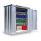 FLADAFI® Materialcontainer MC 1100 Verzinkt, montiert mit Holzfußboden-1