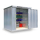 FLADAFI® Materialcontainer MC 1200 Montiert, mit Holzfußboden Außenwandlackierung RAL-1