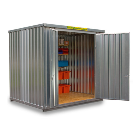 FLADAFI® Materialcontainer MC 1300 XXL Verzinkt, montiert lackiert in RAL-Farbton