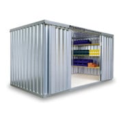 FLADAFI® Materialcontainer MC 1400 Verzinkt, montiert mit Holzfußboden-1